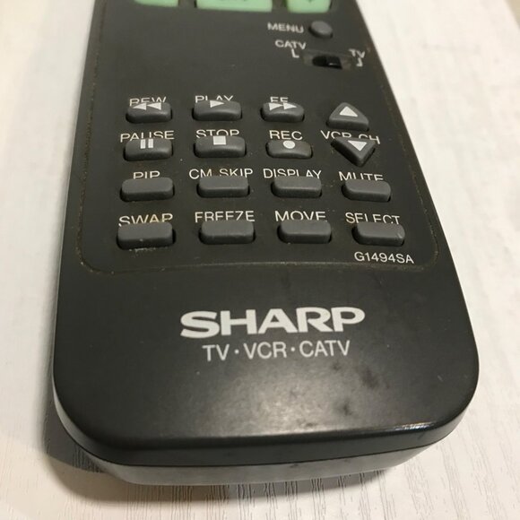 Sharp G1494SA TV/VCR/CATV Remote Control Made In Malaysia - Picture 2 of 7